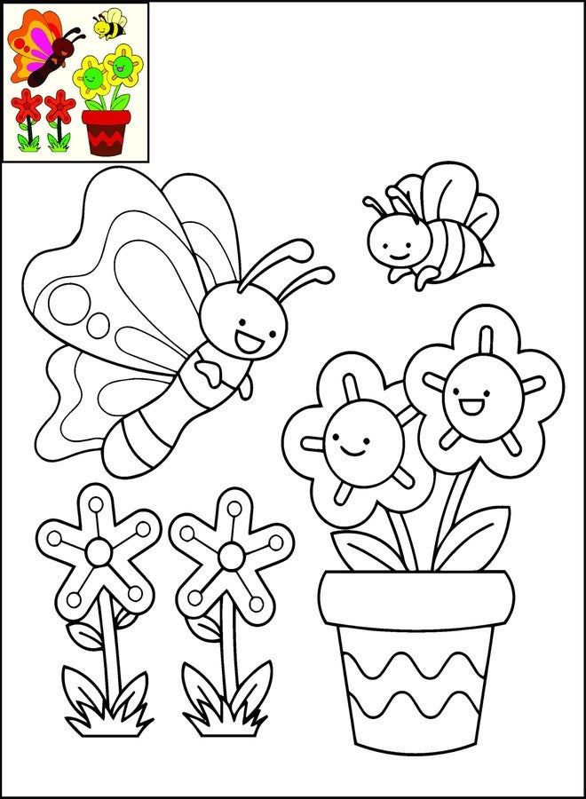 The Seven Colours Do it Yourself Outlined Canvas Painting Board for Kids Canvas Painting Kit | Adults, and Couples | Perfect for Birthdays, Functions (8 by 10 inches) (Butterfly) - Image 1